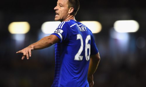 BURNLEY, ENGLAND - AUGUST 18: John Terry of Chelsea looks on during the Barclays Premier League match between Burnley and Chelsea at Turf Moor on August 18, 2014 in Burnley, England.  (Photo by Laurence Griffiths/Getty Images)